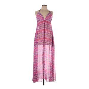 ABS Allen Schwartz Semi-Sheer Halter Maxi Dress (L)